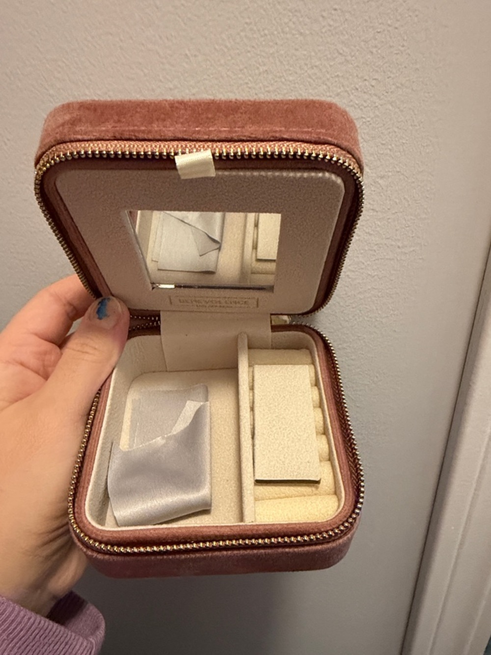 Velvet Travel Jewelry Case - Rose Brown
